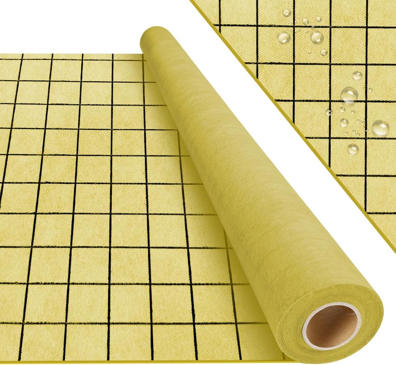 MAXKOSKO Store MAXKSOKO 108 Sq Ft Waterproofing Membrane Roll with Grid Lines for Easy Cutting, Tile Underlayment for Showers, Bathrooms, and Basements, 3-Layer PE Fabric Water Barrier (32.8ft x 3.3ft) - Image 1